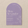 luxury arch shaped wedding invitations in lilac - fully personalised elegant wedding invitations premium