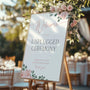 Pink Roses floral unplugged ceremony sign, in an elegant layout to impress your guests. Custom unplugged ceremony wedding board for unplugged wedding