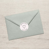 sketch heart envelope sticker seals personalised - wedding invitation suite with sticker seals customised