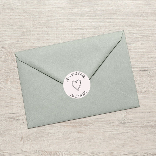 sketch heart envelope sticker seals personalised - wedding invitation suite with sticker seals customised
