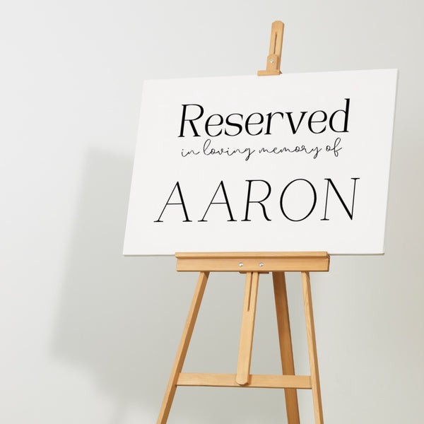 Minimalist Reserved In Memory Sign