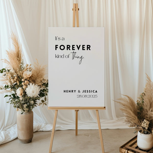 modern forever kind of thing wedding welcome sign - affordable wedding signage