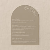luxury arch shaped wedding invitations in stone beige - fully personalised elegant wedding invitations premium