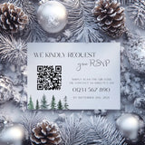 winter festive RSVP with QR code for wedding - customised wedding RSVP with QR Code