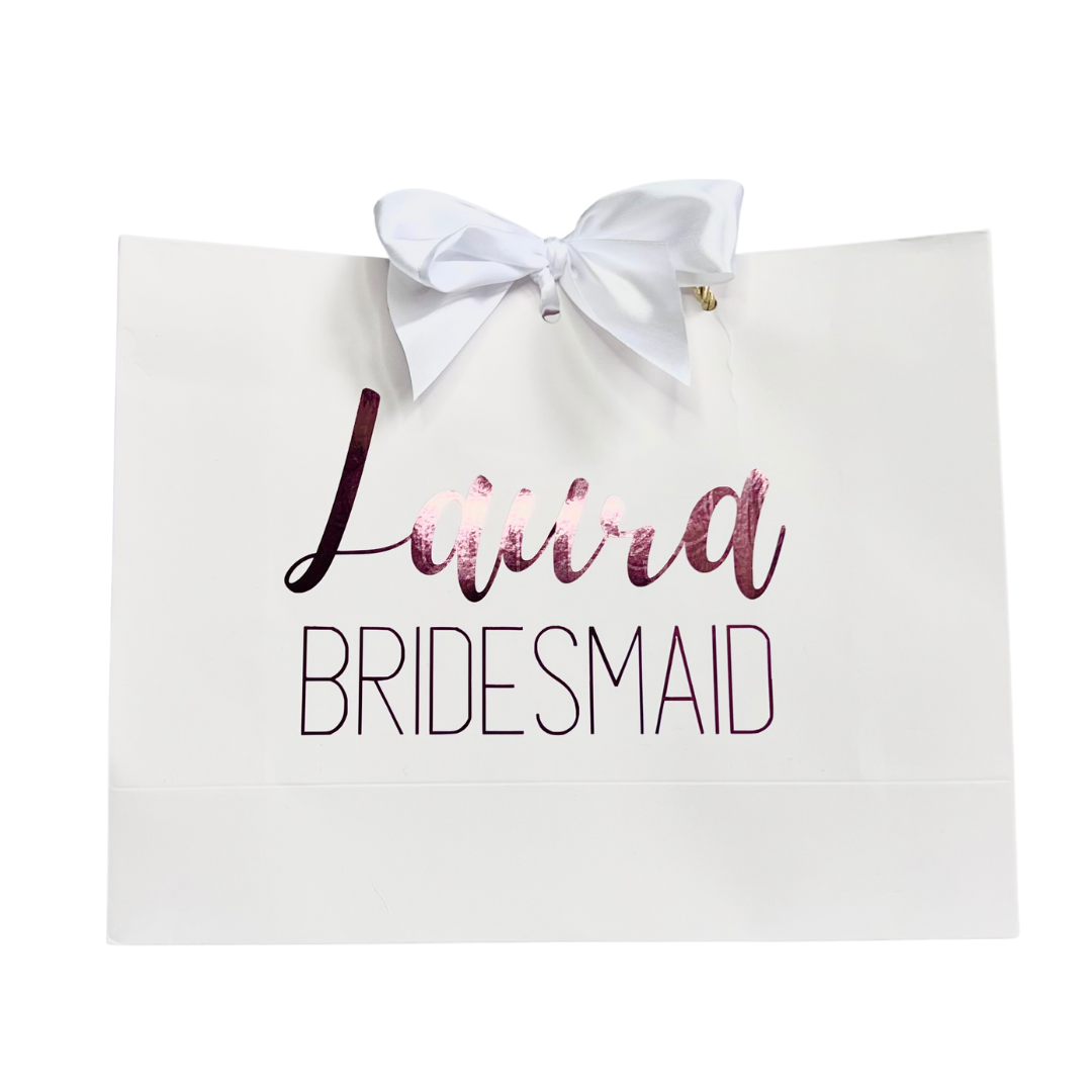 Personalised bride top gift bag