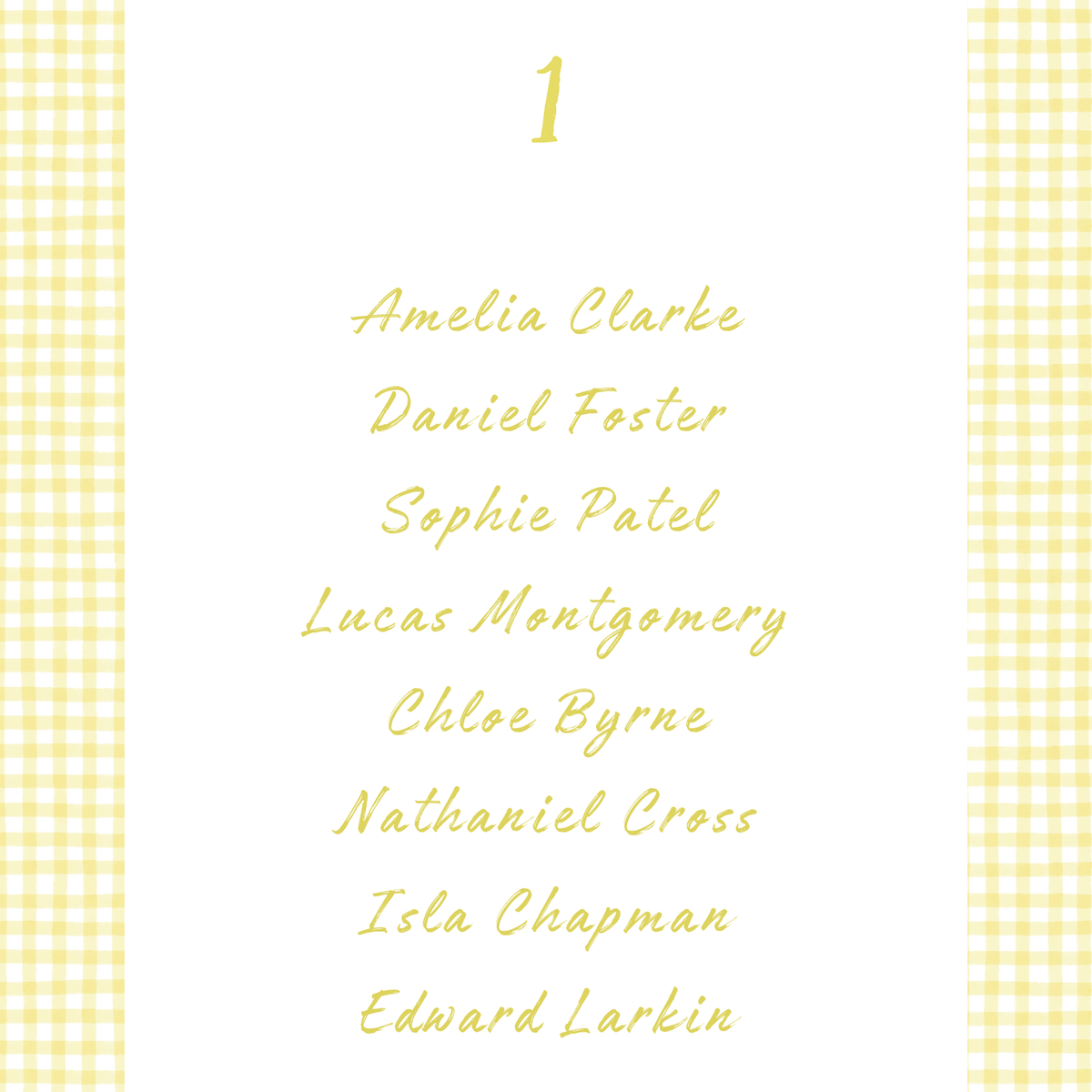 Limoncello wedding seating plan cards with lemon watercolour illustrations and yellow script text