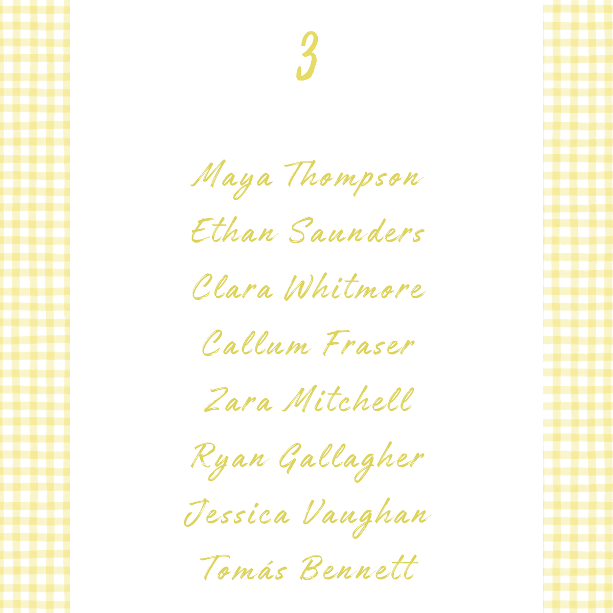 Limoncello wedding seating plan cards with lemon watercolour illustrations and yellow script text