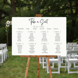 minimalist seating plan wedding sign - affordable perosnalised wedding signs