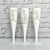 personalised flutes for hen party - customizable flutes for wedding celebrations