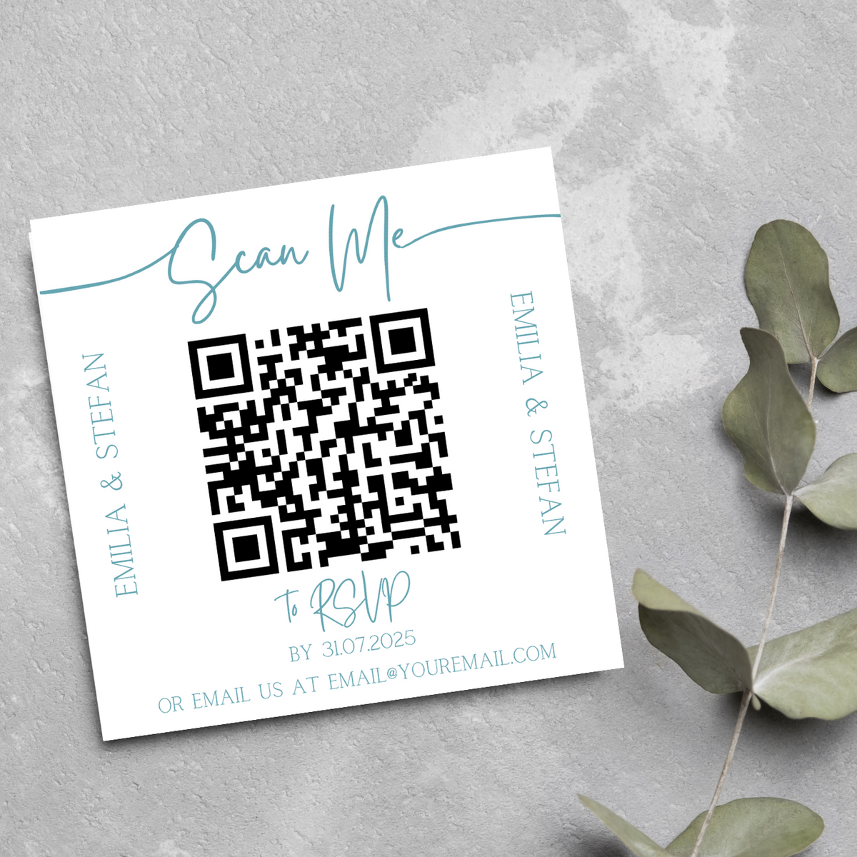 Square Wedding QR Code RSVP Cards – Little Perfections