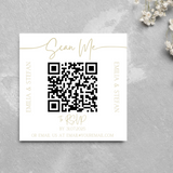 square QR code wedding RSVPs - personalised QR code wedding invitations