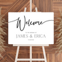 timeless white simple wedding welcome sign - personalised wedding signs