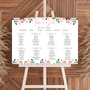 pink and peach floral seating plan sign for wedding - personalised wedding sign