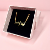 necklace for brides - wifey gold necklace