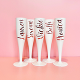 personalised flutes for hen party - customizable flutes for wedding celebrations