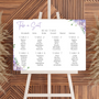 lilac and lavender floral seating plan sign for wedding - personalised wedding sign