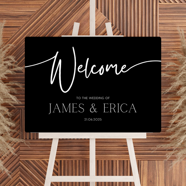 Timeless Black Welcome Sign