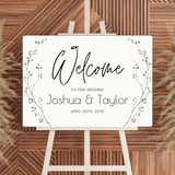 baby's breath floral wedding welcome sign - affordable personalised welcome signs