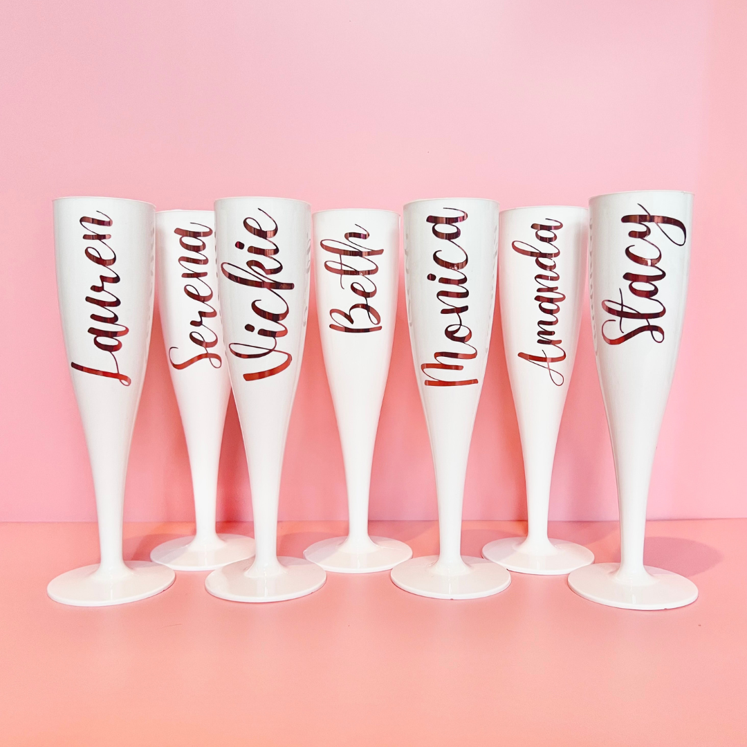 personalised flutes for hen party - customizable flutes for wedding celebrations