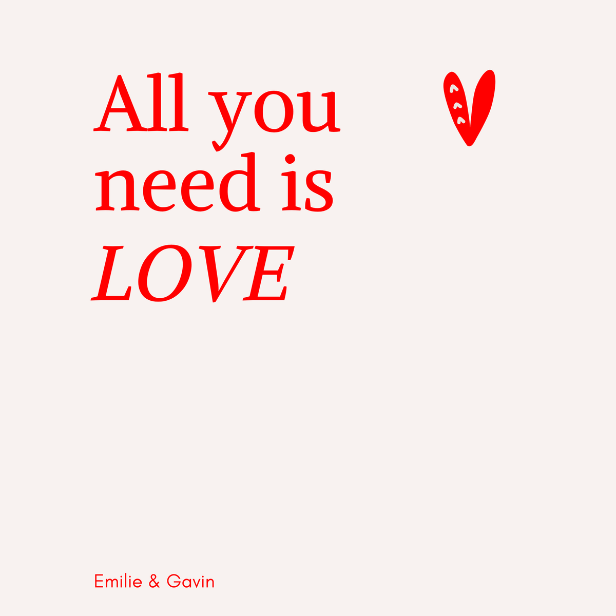 "All you need is LOVE" Valentine's Day Display Sign