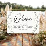 baby's breath floral wedding welcome sign - affordable personalised welcome signs