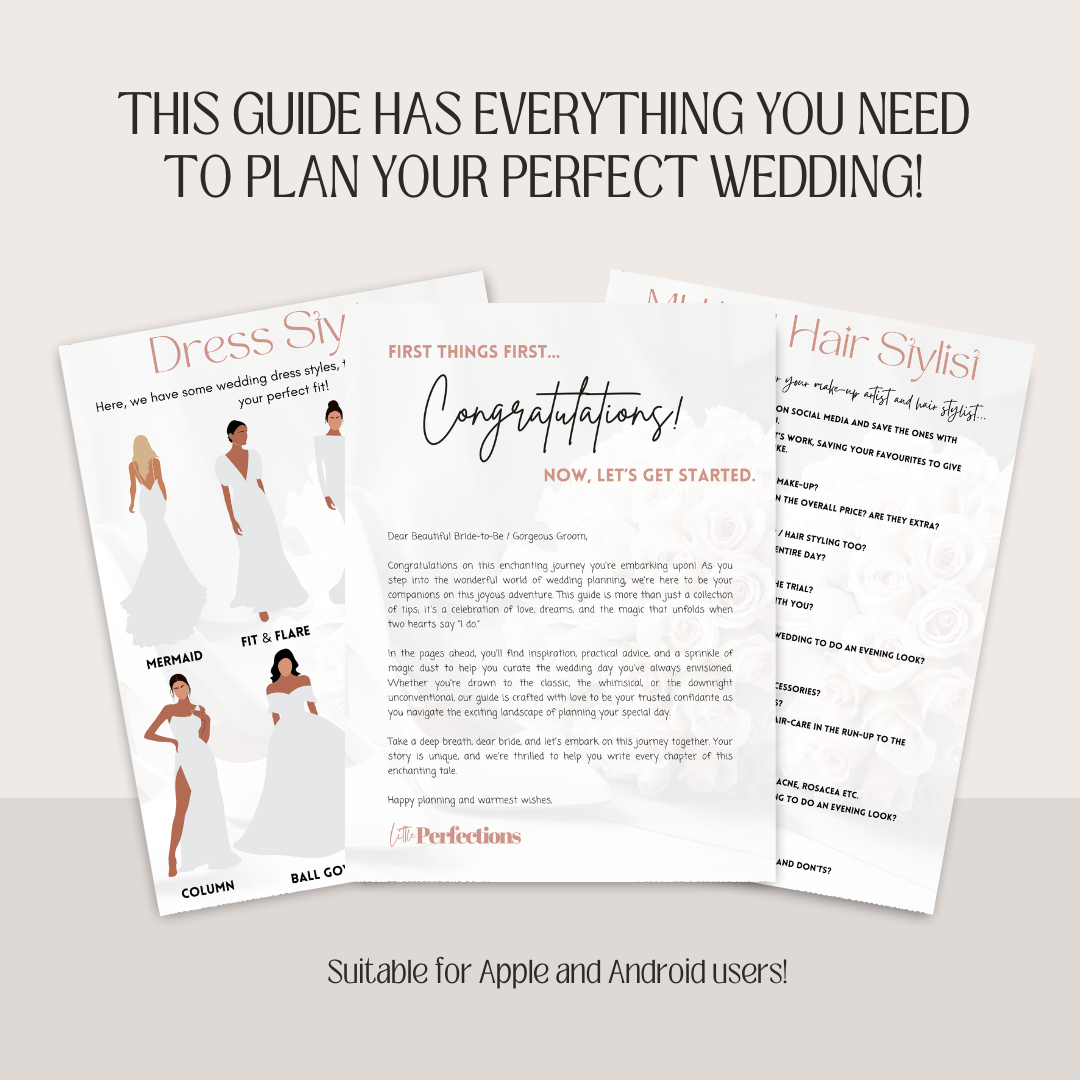 Digital wedding planning guide - interactive wedding checklists - bride guide for wedding planning