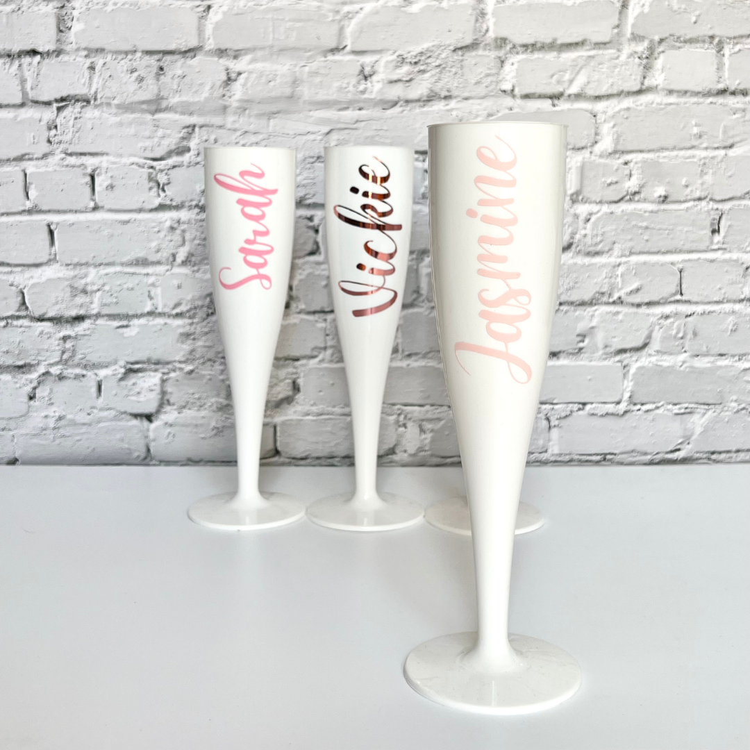 personalised flutes for hen party - customizable flutes for wedding celebrations