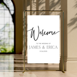 timeless white simple wedding welcome sign - personalised wedding signs