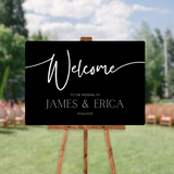 timeless black simple wedding welcome sign - personalised wedding signs