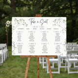 baby's breath floral seating plan wedding sign - affordable perosnalised wedding signs