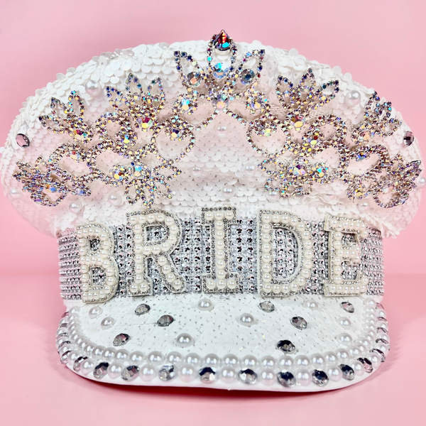 bride captain hat - sparkly bride bachelorette hat