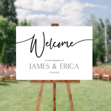 timeless white simple wedding welcome sign - personalised wedding signs