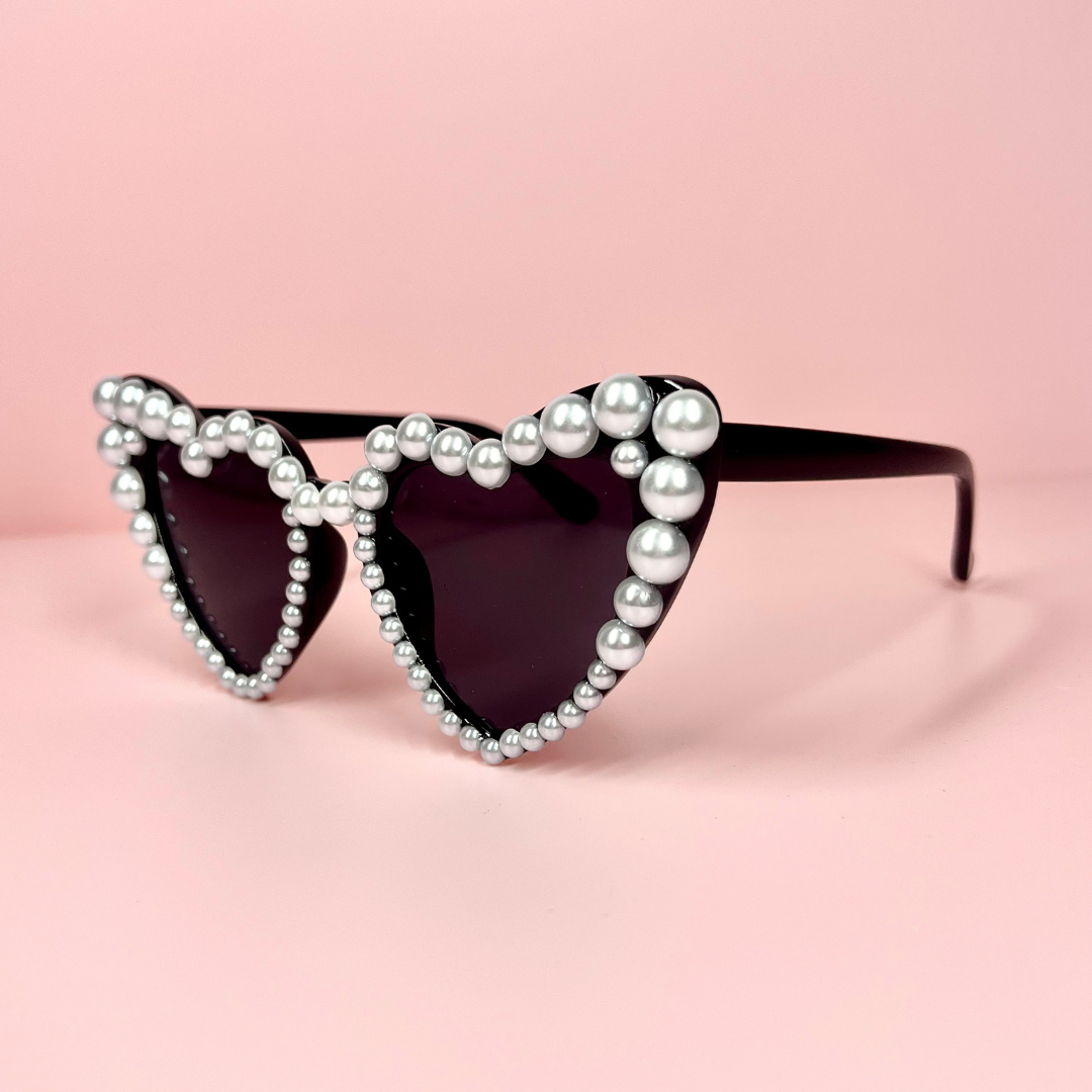 Pearl Heart-Shaped Sunglasses