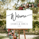 timeless white simple wedding welcome sign - personalised wedding signs