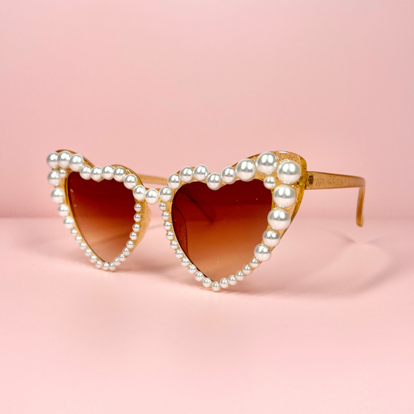 Pearl Heart Shaped Sunglasses