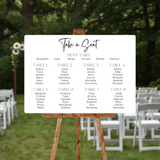 timeless white seating plan wedding sign - personalised wedding sign