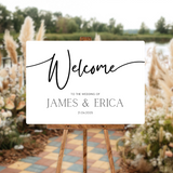 timeless white simple wedding welcome sign - personalised wedding signs