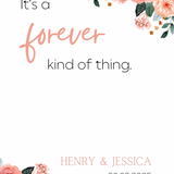 pink and peach floral forever kind of thing wedding welcome sign - affordable wedding signage