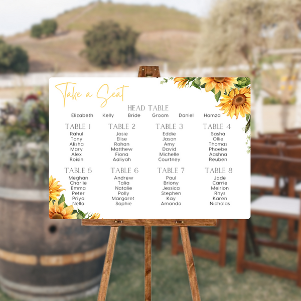 Sunflowers Floral Take A Seat Sign