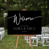 timeless black simple wedding welcome sign - personalised wedding signs