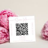 square QR code wedding RSVPs - personalised QR code wedding invitations