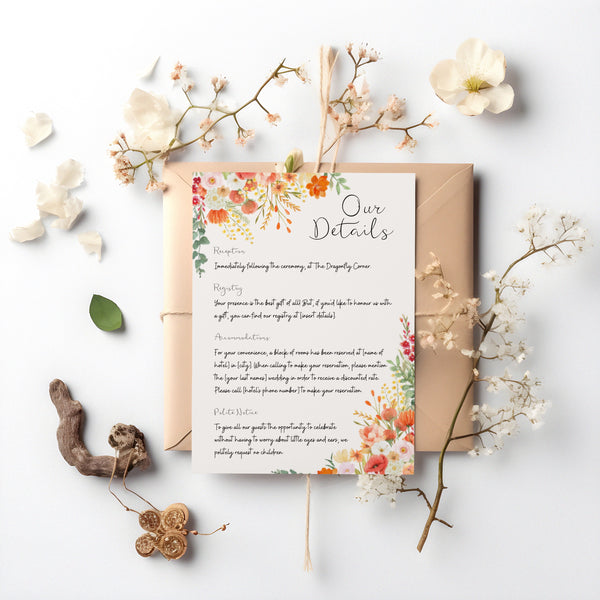 Autumnal Wedding invites - autumn wedding invitations - custom wedding invites uk