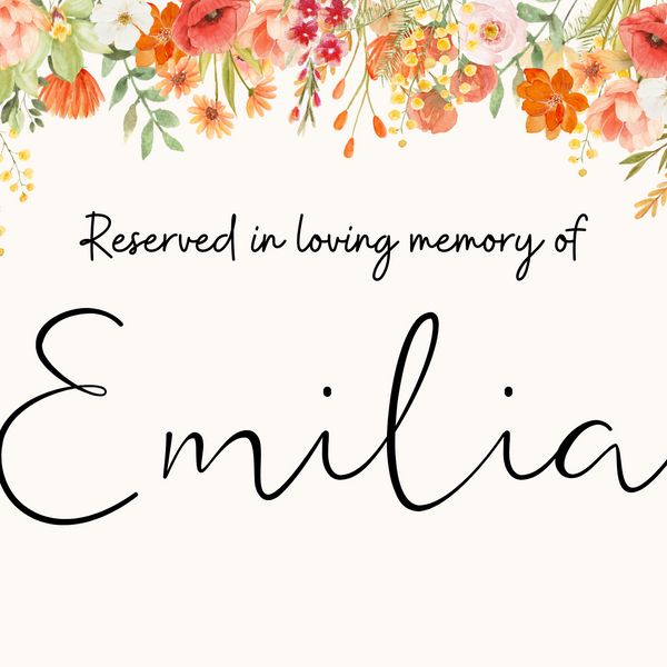 reserved in memory chair sign - autumn wedding chair sign - personalised wedding boards - custom wedding sign