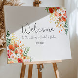 autumn wedding welcome sign- custom wedding welcome board for autumn - fall wedding welcome sign