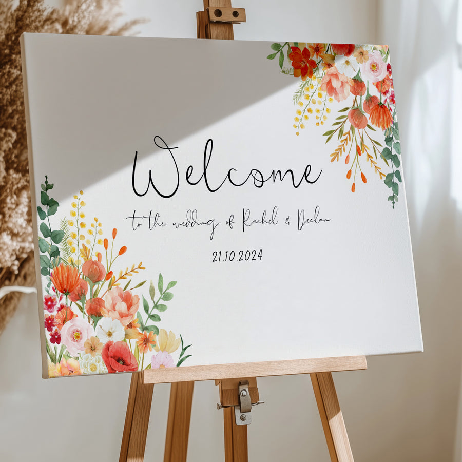 autumn wedding welcome sign- custom wedding welcome board for autumn - fall wedding welcome sign