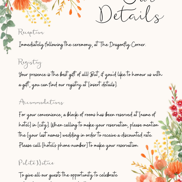 Autumnal Wedding Invitations