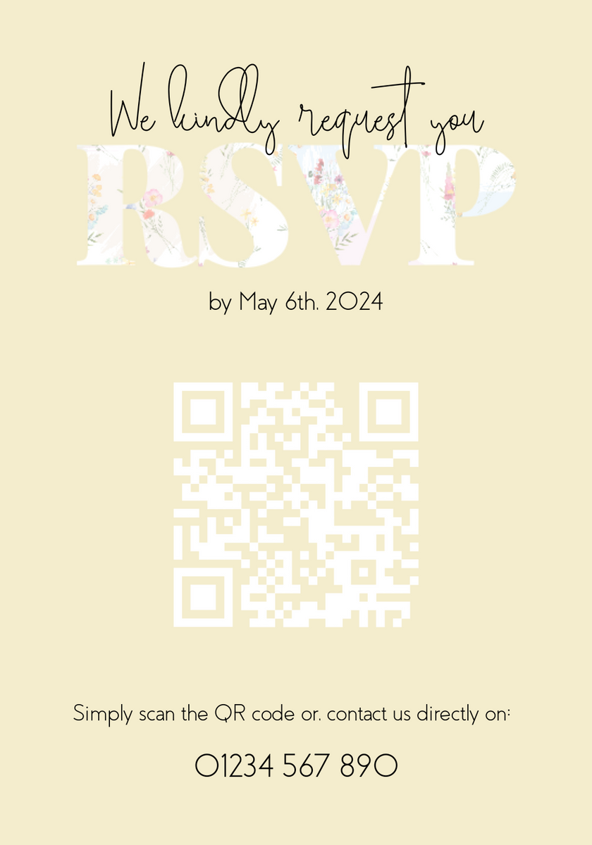 Pastels Wedding RSVP with QR Code