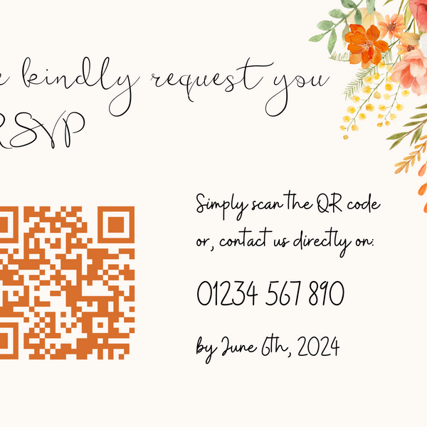 Autumnal Wedding RSVP with QR Code