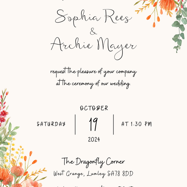 Autumnal Wedding Invitations