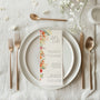 elegant autumnal wedding menu - personalised autumnal floral wedding breakfast menu